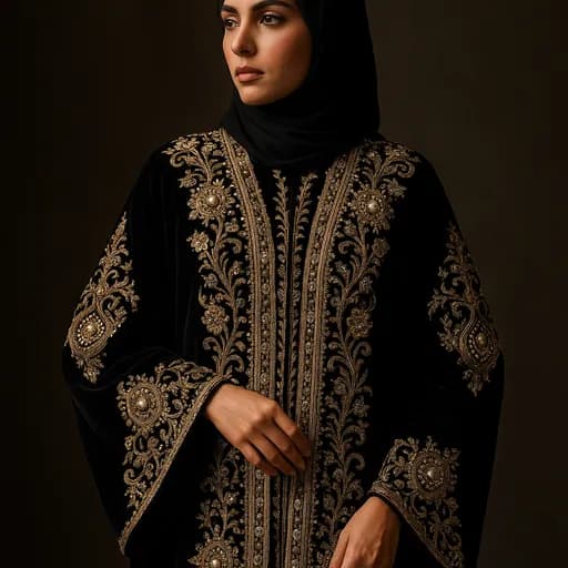 دوخت عباهای مجلل و خاص با جواهر دوزی‌ و تزیینات منحصر به فرد